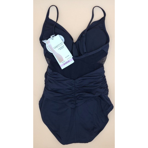 COCO CONTOURS STERLING V-NECK BRA SIZED UNDERWIRE ONE PIECE SWIMSUIT 8 32C/D NWT - Picture 4 of 4